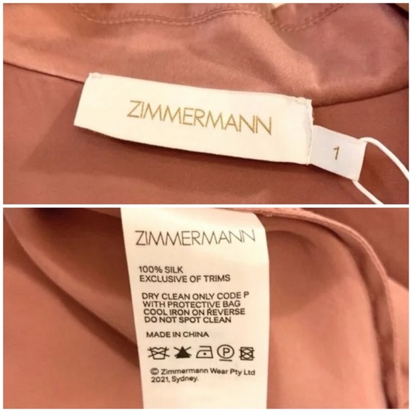 🩷 Zimmermann Silk Wrap Sash Tie Mini Dress Rose Pink AU 1 Small S - Picture 15 of 16